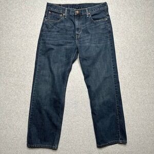Levis 569 Loose Straight Jeans Mens 34x30.5 Dark Wash Blue Denim 00569-0041
